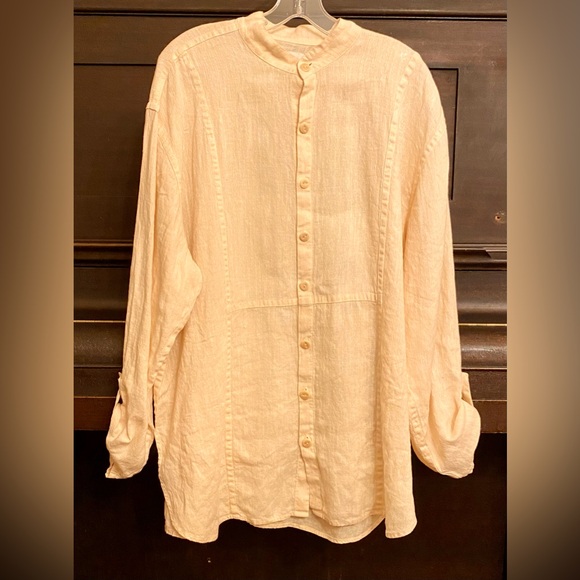 Flax Tops - FLAX 100% Linen Pastel Peach Tunic / Top NWOT